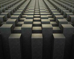 3d elegant black cube block pattern geometry background wallpaper dark concrete texture photo