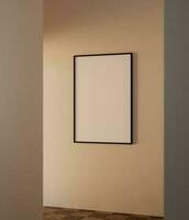 Frame mockup poster with cinematic effect, infocus foreground, 50x70 frame photo