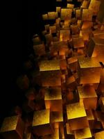 elegant and luxurious 3d abstract geometry background wallpaper with beautiful gold texture photo
