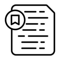 Document Insert Bookmark Vector Icon