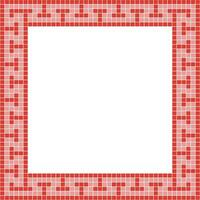 Red tile frame, Mosaic tile frame, Tile frame, Seamless pattern, Mosaic seamless pattern, Mosaic tiles texture or background. Bathroom wall tiles, floor tiles with beautiful pattern vector