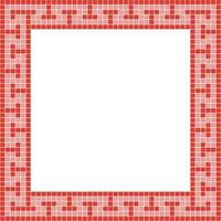 Red tile frame, Mosaic tile frame, Tile frame, Seamless pattern, Mosaic seamless pattern, Mosaic tiles texture or background. Bathroom wall tiles, floor tiles with beautiful pattern vector