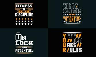 best typography t shirt design for gym and fitness inspiration and motivation vector