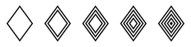 Rhombus diamond lozenge icons set. vector