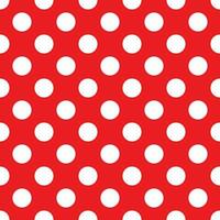 Red polka dot seamless pattern. retro texture. White polka dots on red background. vector