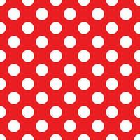 Red polka dot seamless pattern. retro texture. White polka dots on red background. vector