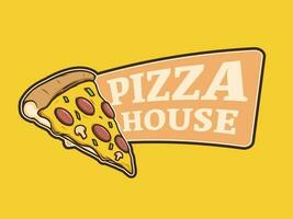 pizza house logo concept design vector