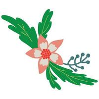 Cute hand drawn flower. White background, isolate. vector