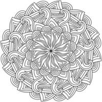 Meditative mandala with striped triangles and swirls for creativity vector