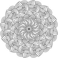 Meditative mandala with striped triangles and swirls for creativity vector