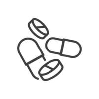 medicine line icon vector black white color