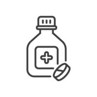 pills line icon vector black white