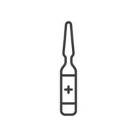 ampoule icon vector black white color with line style