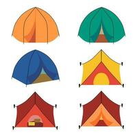 Camping Tend Element Set, Vector Illustration.