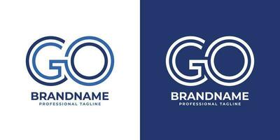 Letter GO Line Monogram Logo, suitable for business with GO or OG initials. vector