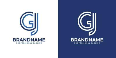 Letter GJ Line Monogram Logo, suitable for business with GJ or JG initials. vector