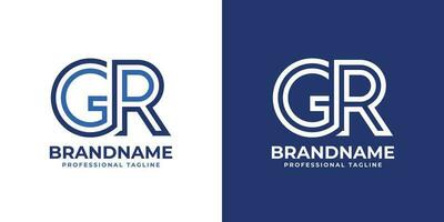 Letter GR Line Monogram Logo, suitable for business with GR or RG initials. vector
