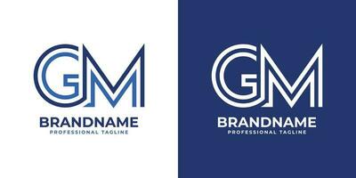 Letter GM Line Monogram Logo, suitable for business with GM or MG initials. vector