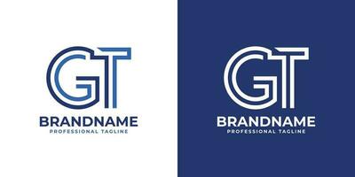 Letter GT Line Monogram Logo, suitable for business with GT or TG initials. vector