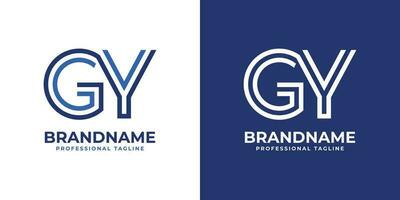Letter GY Line Monogram Logo, suitable for business with GY or YG initials. vector
