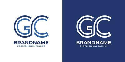 Letter GC Line Monogram Logo, suitable for business with GC or CG initials. vector