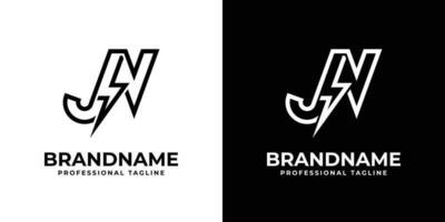 letra jn rayo logo, adecuado para ninguna negocio con jn o Nueva Jersey iniciales. vector