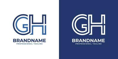 Letter GH Line Monogram Logo, suitable for business with GH or HG initials. vector