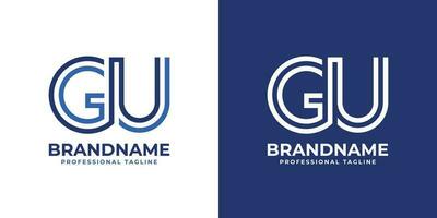 Letter GU Line Monogram Logo, suitable for business with GU or UG initials. vector