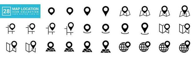 Collection of pin map icon, location, travel, address, home, editable and resizable EPS 10. vector