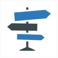 Direction sign icon. Vector and glyph