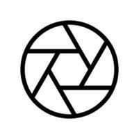 Aperture icon in line style design isolated on white background. Editable stroke. vector