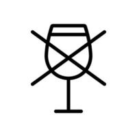 Do not drink, say no to alcohol, don't drink, prohibited icon in line style design isolated on white background. Editable stroke. vector