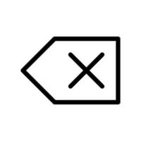 Backspace key icon in line style design isolated on white background. Editable stroke. vector