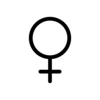 Female gender symbol icon in line style design isolated on white background. Editable stroke. vector