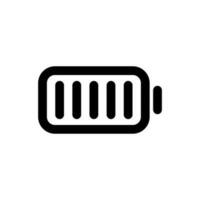 Full battery icon in line style design isolated on white background. Editable stroke. vector