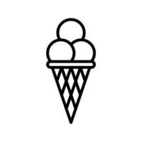 Ice cream cone icon in line style design isolated on white background. Editable stroke. vector