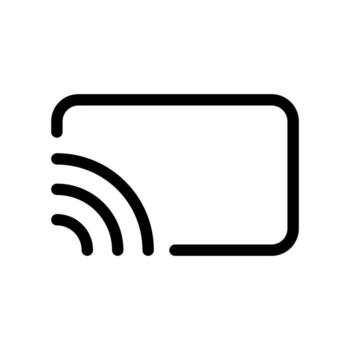 Screencast, screen mirroring icon in line style design isolated on white background. Editable stroke. vector