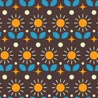 Mid century modern  pattern. Retro flowers background for bedding, tablecloth, oilcloth or other textile design in retro style vector