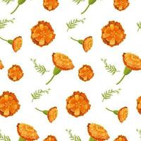 Pattern seamless marigold velvets bud flowers day of the dead vector