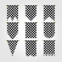 Checkered flag in different shapes vector