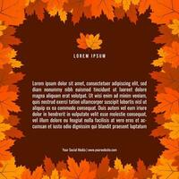 stacked autumn leaves frame social media template design social media post vector