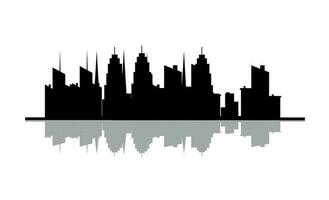 Night city skyline, vector illustration