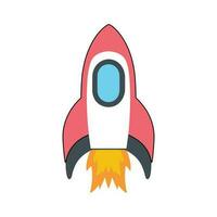 Abstract Vector Flying Rocket Colorful Icon Design Template