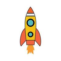 Abstract Vector Flying Rocket Colorful Icon Design Template