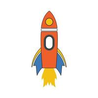 Abstract Vector Flying Rocket Colorful Icon Design Template