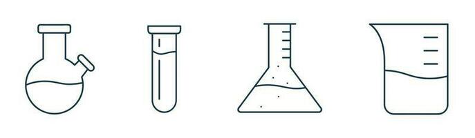 Laboratory glass icon vector. Science, test tube, comical  flask solid, and line illustration vector