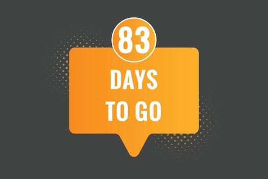 83 dias a Vamos cuenta regresiva modelo. 83 día cuenta regresiva izquierda dias bandera diseño vector