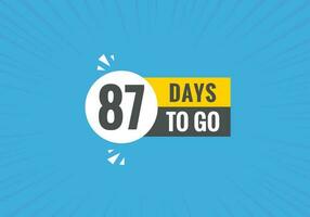 87 days to go countdown template. 87 day Countdown left days banner design vector