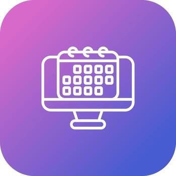 Desktop computer with cale Vector Icon