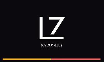 LZ Alphabet letters Initials Monogram logo ZL, L and Z vector